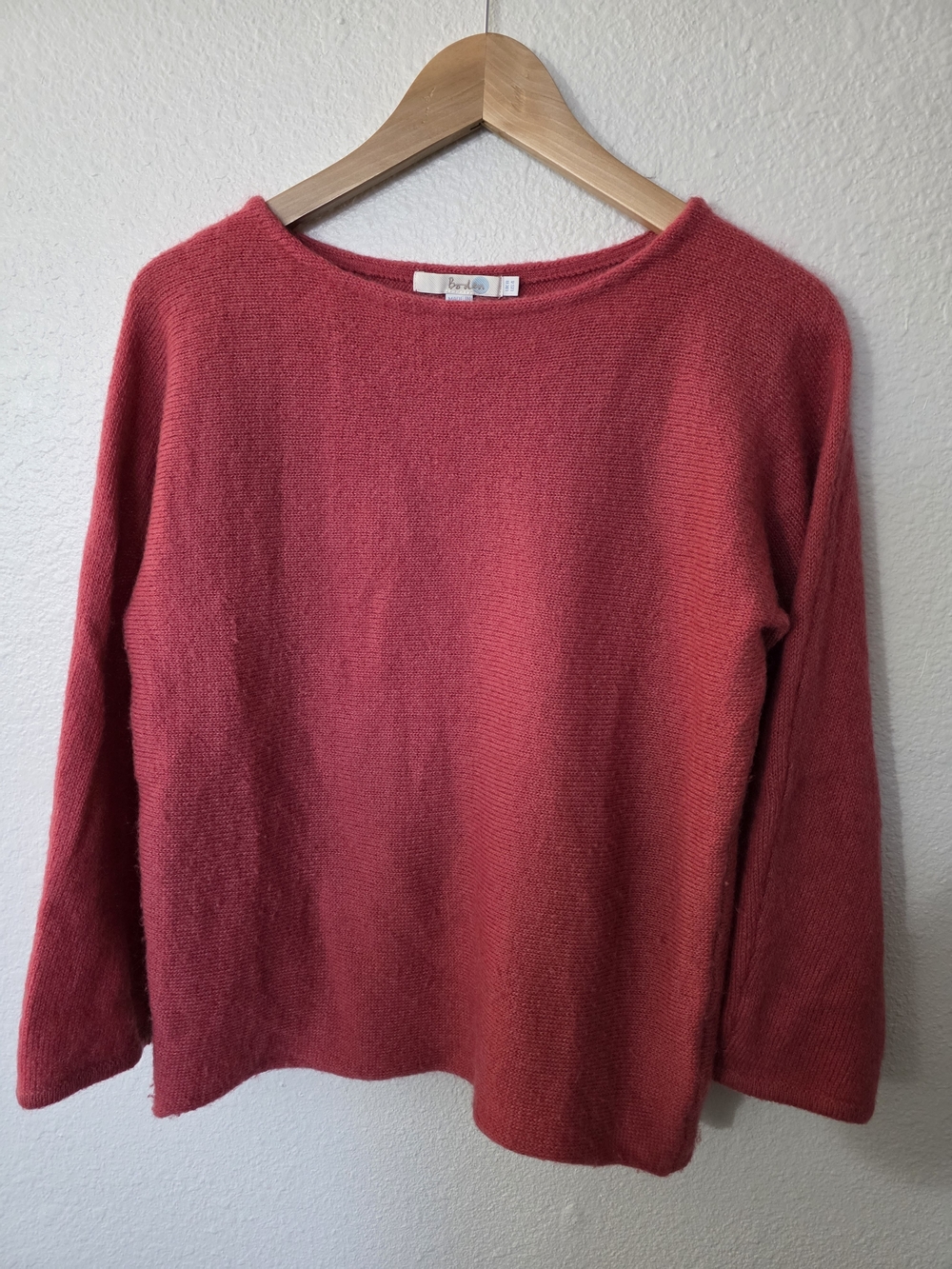Boden Coral-Red Boatneck Sweater